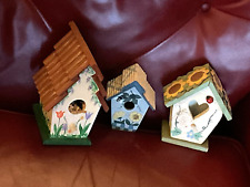 Lot of 3 Decorative Painted Bird Houses picture