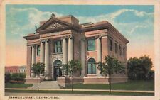 c1918 Cleburne Johnson County Texas Carnegie Library Vintage Postcard picture