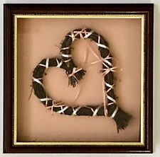 Vintage Grapevine Heart Framed Shadow Box Wall Hanging Decor picture