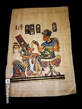 Egyptian Handmade Hand-painted Papyrus King Tutankhamun & His Wife picture