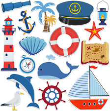 16 Pcs Sea Navigation Car Magnets Cruise Door Magnet Stickers Anchor Shell Cruis picture