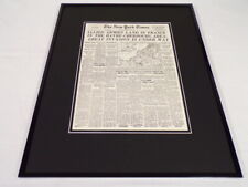 New York Times June 6 1944 Framed 16x20 Front Page Poster WWII US Army Lands picture