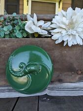 Vintage 1930's Green Art Deco Antique Porcelain Trinket Box Covered Dish picture