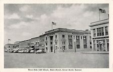 Great Bend, Kansas Postcard Main Street West Side c 1920s.   H7 picture
