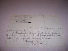 1893 W.L. IRELAND, SEWER PIPE DEALER, CHESANING MICHIGAN, LETTERHEAD picture