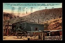 VINTAGE POSTCARD TYPICAL ADOBE MUD HOUSE BUILT WITH SUN-DRIED BRICKS TEXAS 1913 picture