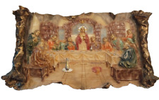 Vintage “The Last Supper” Jesus Religious 3D Scroll Resin Wall Hanging picture