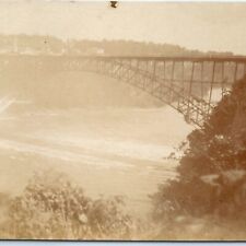 c1910s Niagara Falls? RPPC Steel Cantilever Bridge River Real Photo PC Rare A139 picture