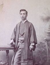 c1880s Cabinet Card Des Moines IA Asian Man Japanese Traditional Dress ID A4023 picture