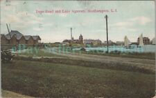 Southampton LI NY - DUNE ROAD & LAKE AWAWAM - Postcard picture