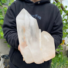 7.7lb Large Natural Clear White Quartz Crystal Cluster Rough Healing Specimen picture