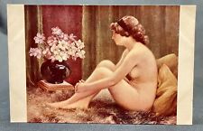 German Artist Gustav Seeberger | Nude Woman w Daffodils | Salon de Paris | 1900s picture