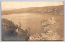 RPPC Devils Lake Balanced Rock Baraboo WI Birdseye View C1905 Postcard M23 picture
