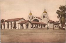 1910s San Diego, Calif. Postcard SANTA FE RAILROAD DEPOT Train Station Albertype picture