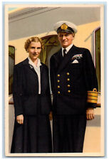 1923 The King and Queen Onboard the Dannebrog Denmark Air Mail Postcard picture
