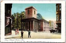 1910's King's Chapel Boston Massachusetts Main Street Landmark Posted Postcard picture