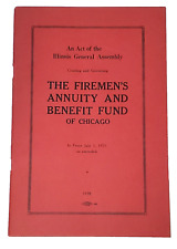 The Fireman's Annuity and Benefit Fund of Chicago Pamphlet 1938 Ephemera picture