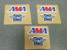 AMA AMERICAN MOTORCYCLIST ASSOCIATION FIM MOTORSPORTS STICKERS NUMBER PLATE PK picture