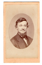 ALFRED CENTRE NY c1870 Victorian MAN Oval Masked CDV by IRVING SAUNDERS picture