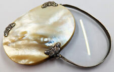 Antique Georgian Sterling Silver Mother-of-Pearl Magnifying Glass Circa 1800s picture