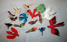 15 Vintage Birds Christmas Tree Ornaments Lot with Wired Feet picture