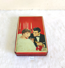 Vintage Couple Enjoying Party Graphics Tin Box Old Decorative Collectible TN636 picture
