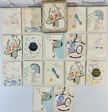 Lot 16 Unused Vintage 1950’s Cards Birthday Get Well Anniversary Baby Wedding picture