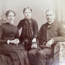 Antique 1880s Victorian Family From Canandaigua New York Photo Cabinet Card P566 picture