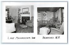 Bradford New Hampshire Postcard RPPC Photo Lake Massasecum Inn Dual View c1940's picture