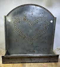 Vintage Punched Tin Primitive Heart Wall Shelf-Farmhouse- 9 1/4 X 9 X 3 picture