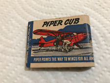 Vintage Matchbook Piper Cub Airplane Boss Denien Airport Salem IN 1-E picture