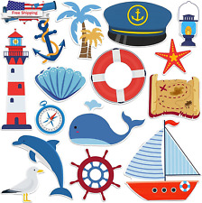 16 Pcs Sea Navigation Car Magnets Cruise Door Magnet Stickers Anchor Shell Crui  picture