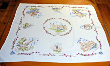 Vintage Tablecloth Souvenir St Giles Catheral Knox Edinburgh Castle Scotland 32