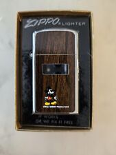 Vintage NOS Rare  Zippo Slim Wood grain Mickey Mouse picture