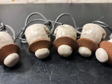 Antique Vintage Old Porcelain Ceramic Bottle Stoppers Wire Bail Lot of 5 picture
