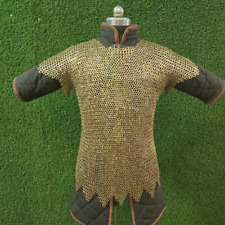 9 mm flat Zig Zag Chainmail Shirt Historically Accurat  Brass Plated Mail picture