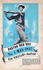 1947 Ted Williams Boston Red Sox Baseball Magazine Vintage Print Ad Page picture