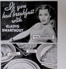 1936 Quaker Puffed Rice Cereal Actress Gladys Swarthout Original Print Ad   picture