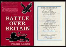 Rare WW2 RAF BOB multiple signed vintage book Battle Over Britain By F. Mason. picture