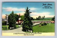 St. Clairsville OH-Ohio, Twin Pines  Motel, Rt 40, Advertising, Vintage Postcard picture
