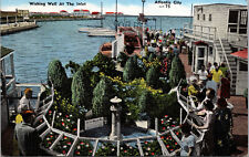 Vtg Atlantic City New Jersey NJ Wishing Well at the Inlet 1950s Linen Postcard picture