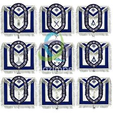Masonic Blue Loge officer  HAND MADE Apron, Chain Collar Jewels Silver Pack of 9 picture