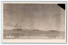 American Troop Convoy To France Postcard RPPC Photo Dazzle WWI c1910's Antique picture