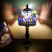 Tiffany Table Lamp Blue Dragonfly Style 6 inch Small Stained Glass Desk Lamp picture