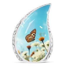 Teardrop UrnButterflies Fly In A Morning Meadow Burial Urns For Cremated Remains picture
