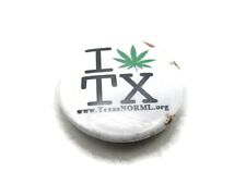 Texas NORML Pin I Marijuana Leaf TX White Background picture