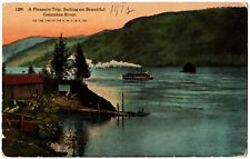 COLUMBIA RIVER, OR Pleasure Trip, Steamer Steamboat, OWR&N Line Oregon Postcard picture