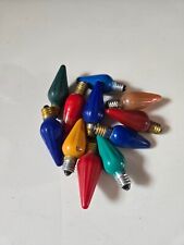 TESTED Lot of 11 Vtg C6 Cone Ribbed Christmas Light Bulbs GE Westinghouse Mazda picture