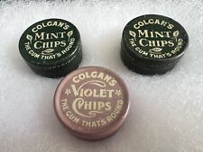 1909-1911 Vintage Colgan's Chips Gum (2 Mint chip tins & 1 Violet Chip tin) picture