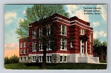 Atchison KS-Kansas, Carnegie Library, Midland College, Antique Vintage Postcard picture